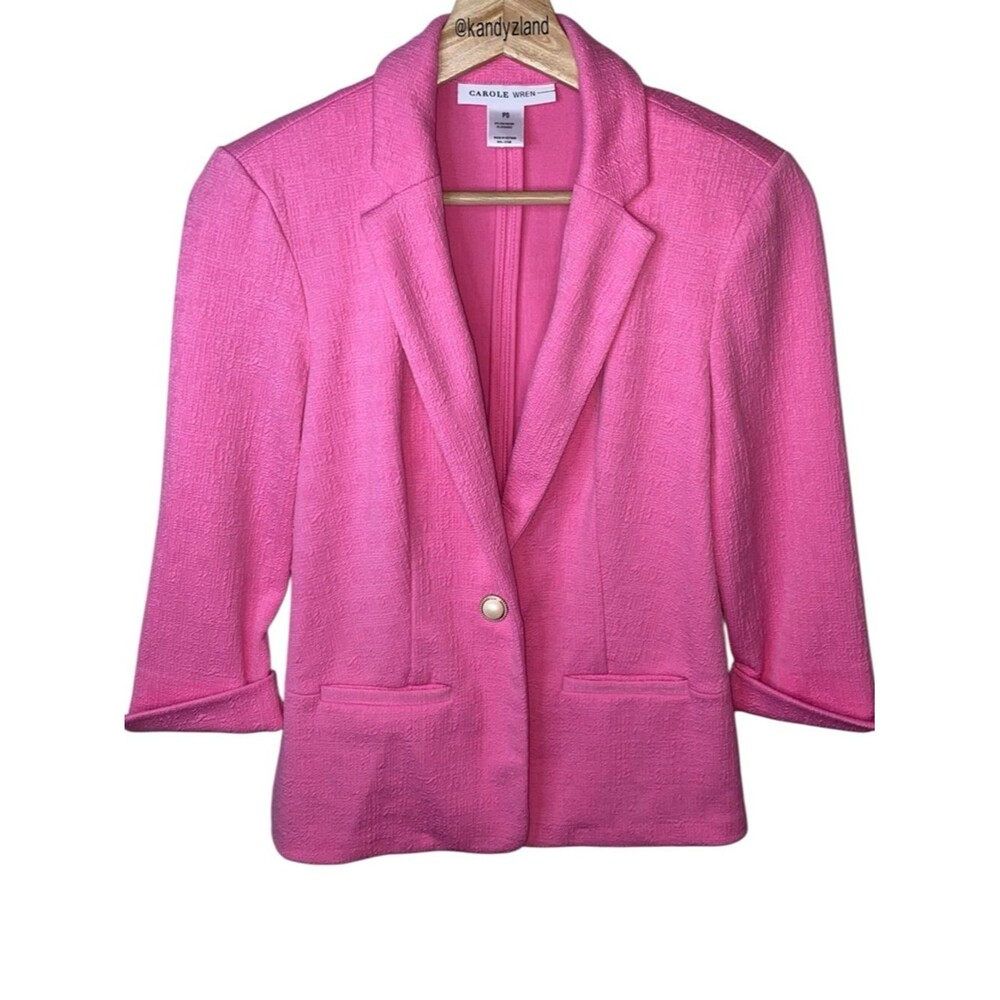 CAROLE WREN Bubble Gum Pink Textured Women’s Blazer
